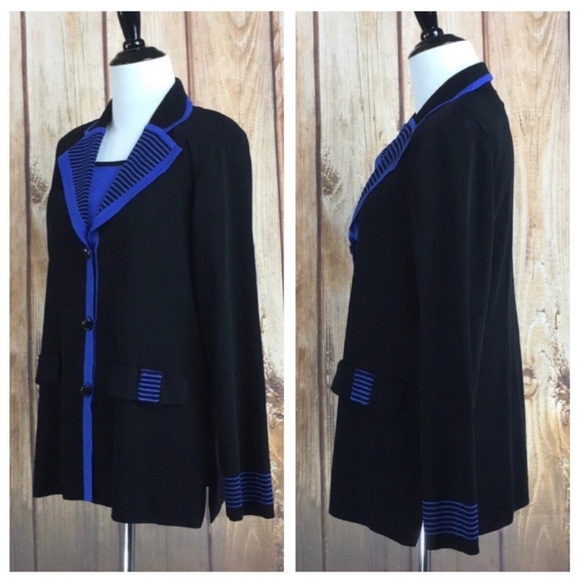 MISOOK 2pc Black/Blue Tank and Cardigan Medium - Picture 2 of 4